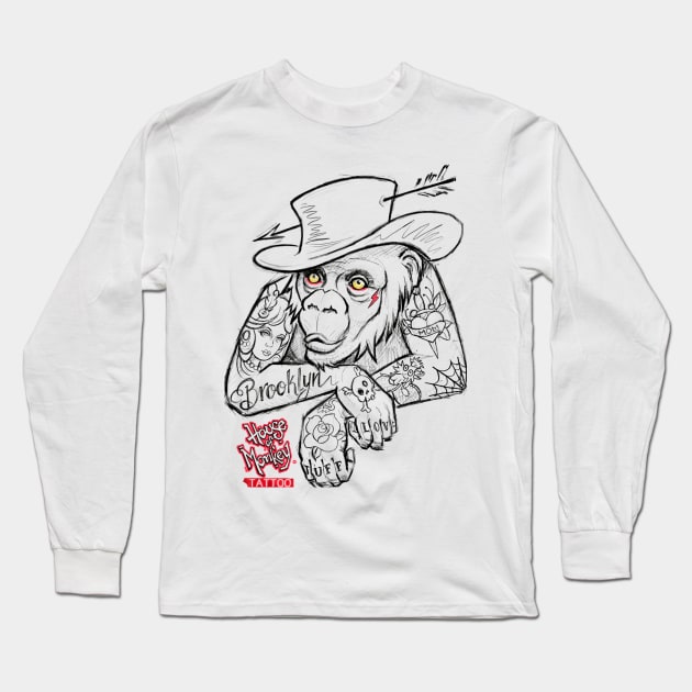 House of Monkey Tattooo Long Sleeve T-Shirt by houseofmonkeytattoo